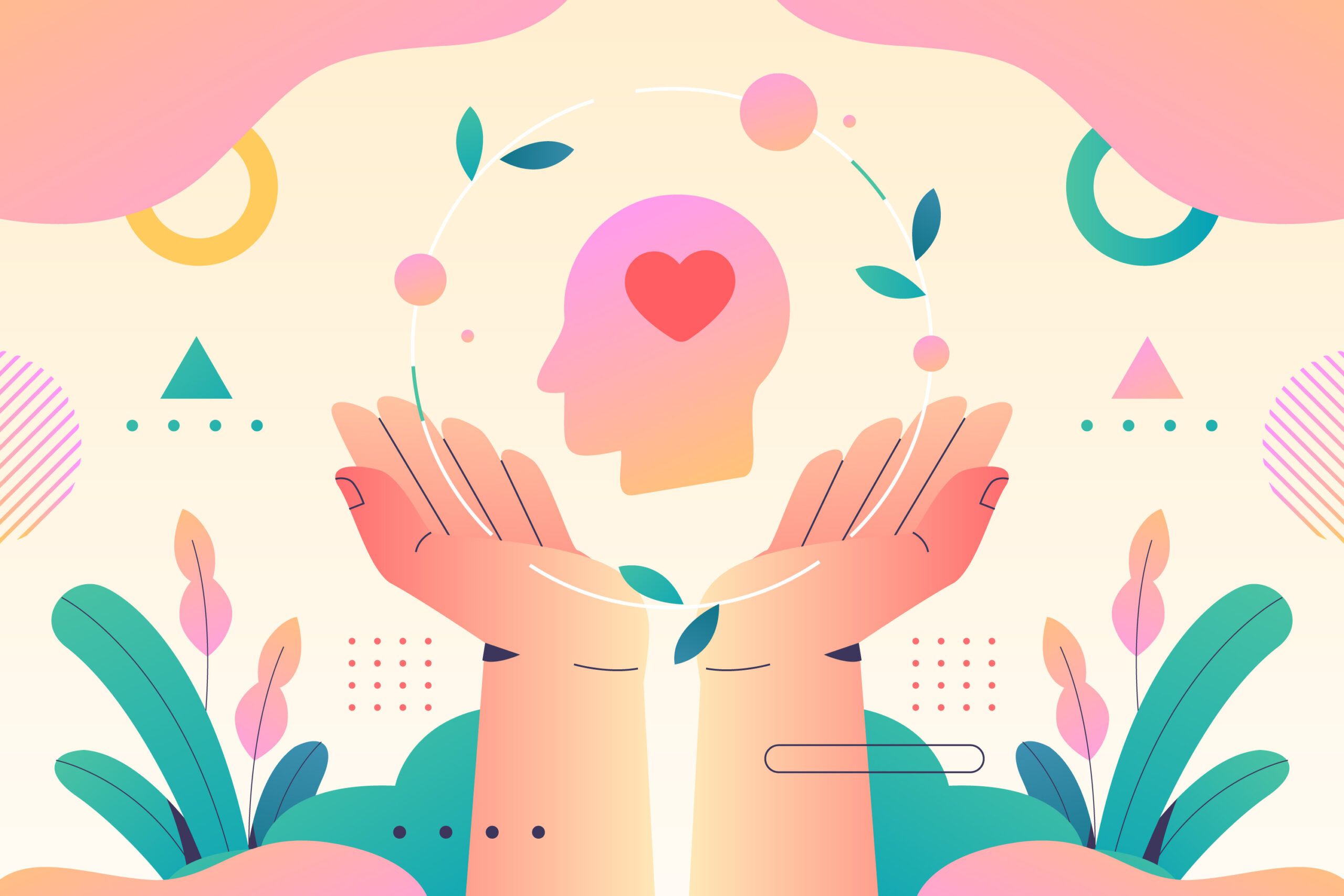 Ilustración de acompañamiento psicológico