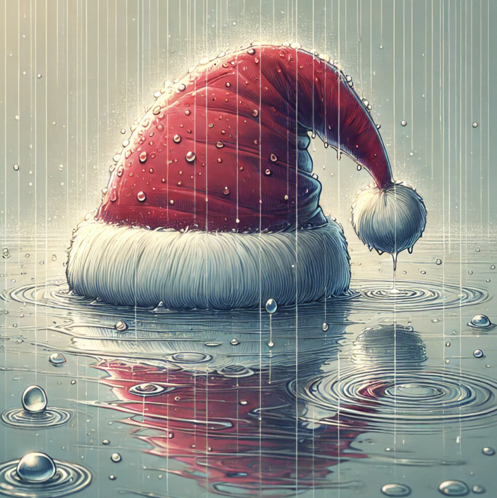 gorro navidad lluvia
